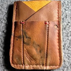 Handmade baseball glove card holder with money clip